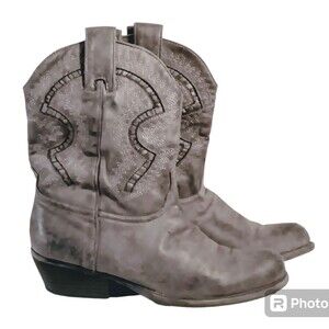Studio Paolo Gray Western Cowgirl Booties Sz 6